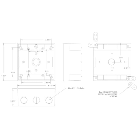 Mulberry Electrical Box, 30.5 cu in, Outlet Box Type, 2 Gangs, Aluminum 30245Z